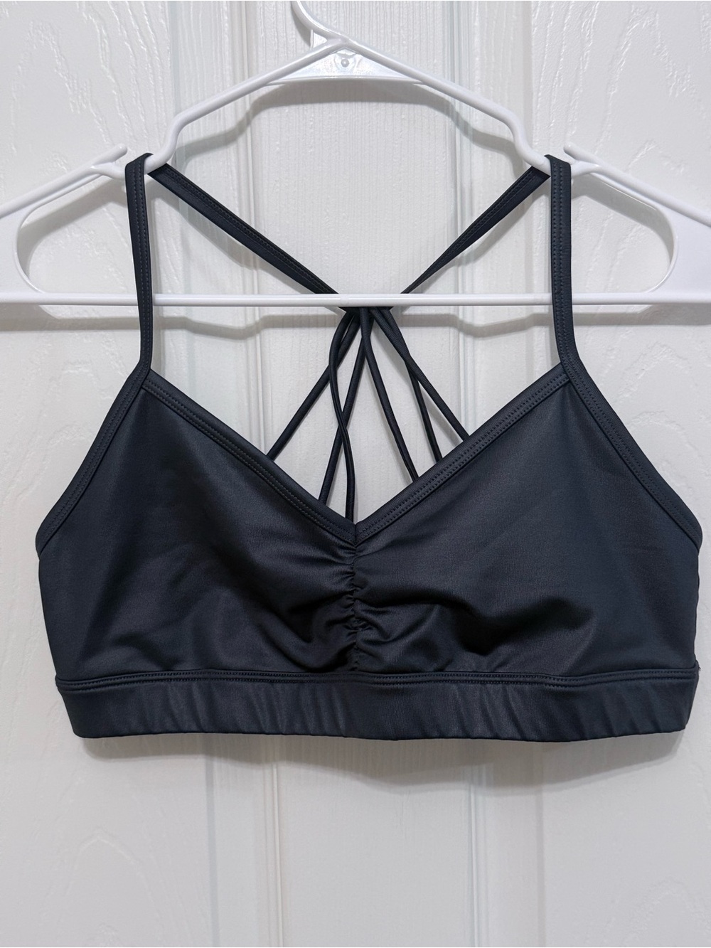 Alo Charcoal / Dark Gray Strappy Sports Bra Size L